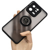Etui z uchwytem na palec Bizon Case Hybrid Ring do Xiaomi 13 Pro, przydymione z czarną ramką