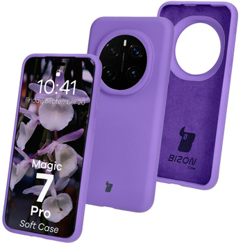 Silikonowe etui Bizon Soft Case do Honor Magic7 Pro, fioletowe