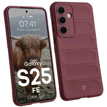 Pancerne etui Bizon Case Tur do Galaxy S25 FE, burgundowe
