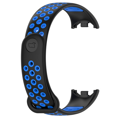 Pasek Bizon Strap Watch Octo do Xiaomi Mi Smart Band 8, czarno-niebieski