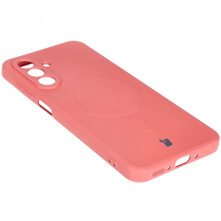 Silikonowe etui z pierścieniem magnetycznym Bizon Case Silicone Magnetic Sq do Galaxy A26 5G, brudnoróżowe