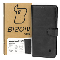 Etui z klapką Bizon Case Pocket do Honor Magic6 Lite, czarne