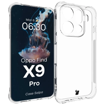 Elastyczne etui Bizon Case Salpa do Oppo Find X9 Pro, przezroczyste