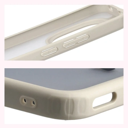 Etui Bizon Case Angelo do Xiaomi Redmi Note 15 Pro 5G, półprzezroczyste z beżową ramką