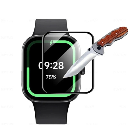 Szkło hybrydowe Bizon Glass Watch Edge Hybrid dla Redmi Watch 4, czarne