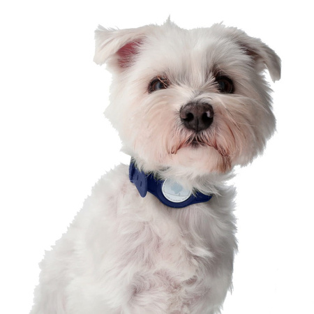 Etui Bizon Case Locator Pets do Apple AirTag, granatowe