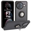 Etui z uchwytem na palec Bizon Case Hybrid Ring do Xiaomi POCO F7 Pro, przydymione z czarną ramką