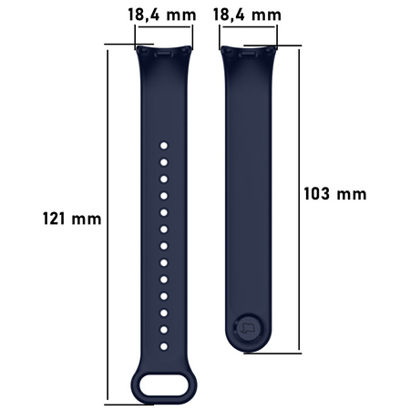 Pasek Bizon Strap Watch Dots do Xiaomi Mi Smart Band 8, granatowy