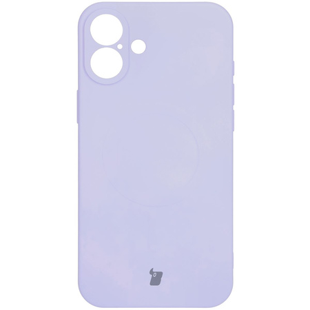 Silikonowe etui z pierścieniem magnetycznym Bizon Case Silicone Magnetic do iPhone 16 Plus, jasnofioletowe