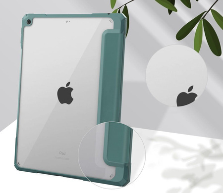 Etui Bizon Case Tab Clear Matt do Apple iPad 9/8/7 10.2 2021/2020/2019, ciemnozielone