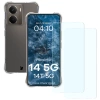 Elastyczne etui + 2x szkło hartowane Bizon Case Clear Pack do Realme 14 5G / 14T 5G