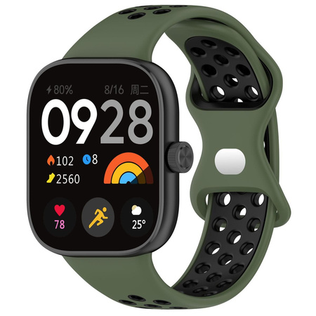 Pasek Bizon Strap Watch Octo do Xiaomi Redmi Watch 5/4 / Smart Band 9/8 Pro, ciemnozielono-czarny