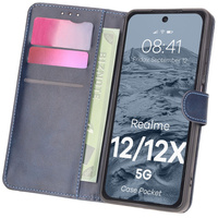 Etui z klapką Bizon Case Pocket do Realme 12 / 12x, granatowe