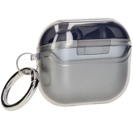 Elastyczne etui z karabińczykiem Bizon Case Headphone Clear do Galaxy Buds 3/3 Pro/3 FE przeźroczysto-czarne