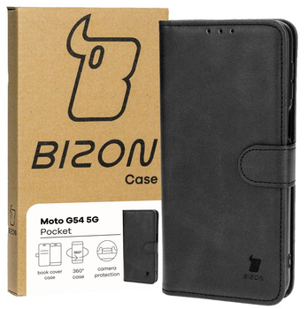 Etui z klapką Bizon Case Pocket do Motorola Moto G54 5G, czarne