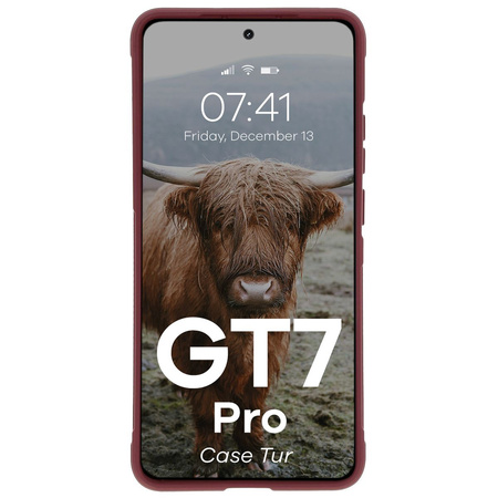 Pancerne etui Bizon Case Tur do Realme GT 7 Pro, burgundowe