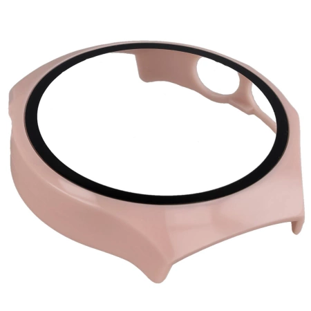 Etui ze szkłem do zegarka Bizon Case+Glass Watch do Huawei Watch 5 46 mm, różowe