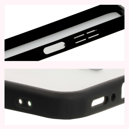 Etui Bizon Case Angelo do Galaxy A26 5G, półprzezroczyste z czarną ramką