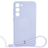 Etui silikonowe z pierścieniem magnetycznym Bizon Case Silicone Magnetic do Galaxy S23 Plus, jasnofioletowe