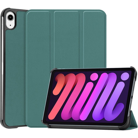 Etui Bizon Case Tab Croc do iPad Mini (A17 Pro) 2024 / iPad Mini 6 2021, ciemnozielone