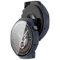 Etui ze szkłem do zegarka Bizon Case Watch Adamo do Huawei Watch GT 5 Pro 46 mm, niebieskie