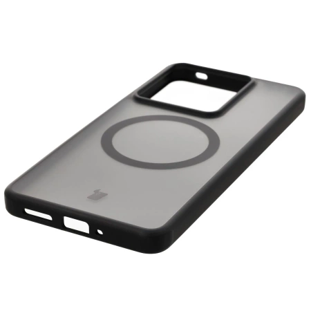 Etui z pierścieniem magnetycznym Bizon Case MatteO do Realme GT 7 / 7T, przydymione-czarne