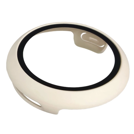 Etui ze szkłem do zegarka Bizon Case Watch Adamo do Google Pixel Watch 4 41 mm, matowe beżowe