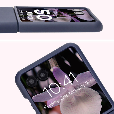 Silikonowe etui Bizon Soft Case do Motorola Razr 50 Ultra, ciemnoniebieskie