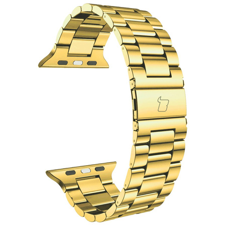 Pasek ze stali nierdzewnej Bizon Strap Watch Aura do Apple Watch 44/45/46/49 mm, złoty