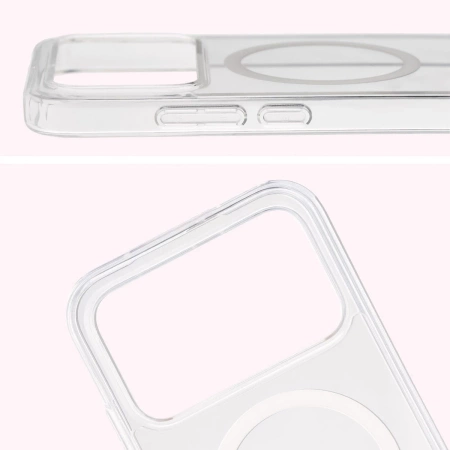 Etui z pierścieniem magnetycznym Bizon Case CrystalO do Xiaomi POCO F8 Pro, przezroczyste