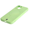 Etui Bizon Case Silicone Magnetic Sq do Apple iPhone 13 Mini, jasnozielone