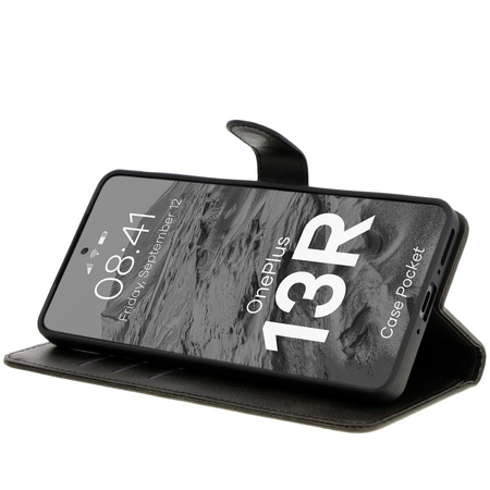 Etui z klapką Bizon Case Pocket do OnePlus 13R, czarne