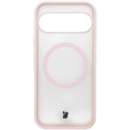 Etui z pierścieniem magnetycznym Bizon Case MatteO do Pixel 10 / 10 Pro, przydymione-różowe
