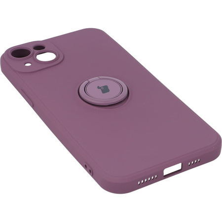Etui Bizon Case Silicone Ring Sq do iPhone 14 Plus, ciemnofioletowe