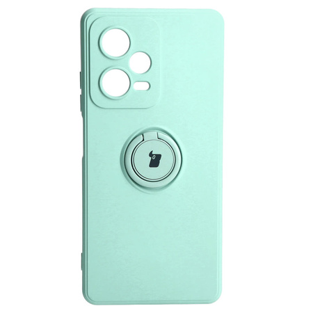 Etui Bizon Case Silicone Ring Sq do Xiaomi Redmi Note 12 Pro Plus 5G, turkusowe