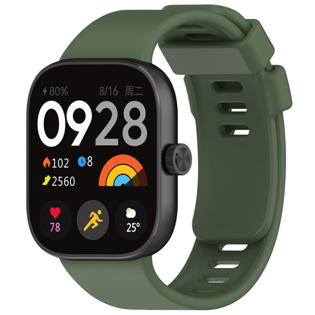 Pasek Bizon Strap Watch Silicone B do Xiaomi Redmi Watch 5/4 / Smart Band 9/8 Pro, ciemnozielony