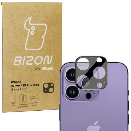 Szkło na aparat Bizon Glass Silk Lens do iPhone 15 Pro / iPhone 15 Pro Max, 2 sztuki