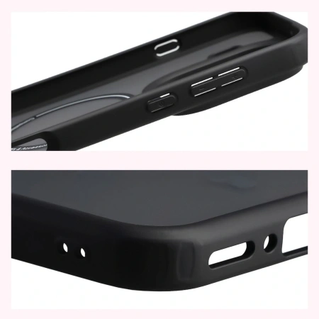 Etui z pierścieniem magnetycznym Bizon Case MatteO do Oppo Find X9 Pro, przydymione-czarne