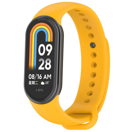 Silikonowy pasek Bizon Strap Watch Dots do Xiaomi Smart Band 10 / 9 / 9 NFC / 8, żółty