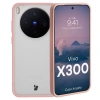Etui Bizon Case Angelo do Vivo X300, półprzezroczyste z jasnoróżową ramką
