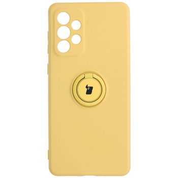 Etui Bizon Case Silicone Ring do Galaxy A73 5G, żółte