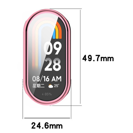 Etui Bizon Case Watch Felipe do Xiaomi Smart Band 9, różowe