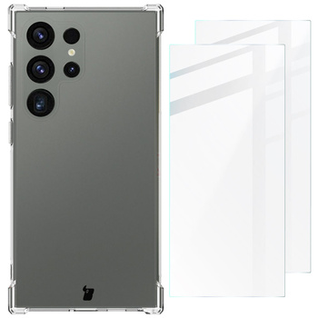 Etui + 2x szkło Bizon Case Clear Pack do Galaxy S24 Ultra, przezroczyste