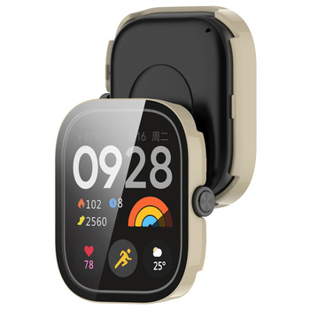 Etui ze szkłem do zegarka Bizon Case Watch Adamo do Xiaomi Redmi Watch 5, beżowe