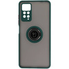 Etui z uchwytem na palec Bizon Case Hybrid Ring do Xiaomi Redmi Note 11 Pro / Pro 5G, przydymione z ciemnozieloną ramką