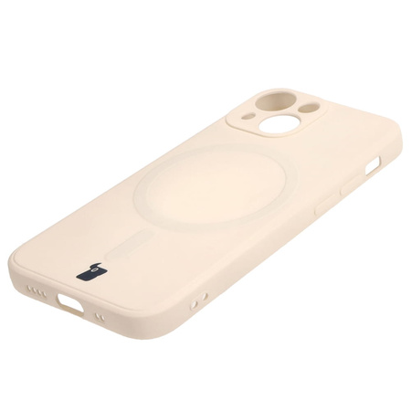 Etui Bizon Case Silicone Magnetic Sq do Apple iPhone 13 Mini, beżowe