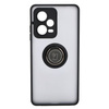 Etui z uchwytem na palec Bizon Case Hybrid Ring do Xiaomi Redmi Note 12 Pro+ 5G, przydymione z czarną ramką