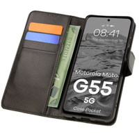 Etui z klapką Bizon Case Pocket do Motorola Moto G55 5G, czarne
