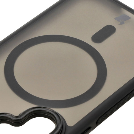 Etui z podstawką i pierścieniem magnetycznym Bizon Case Eclipse do Galaxy S25/S24, przydymione z czarną ramką