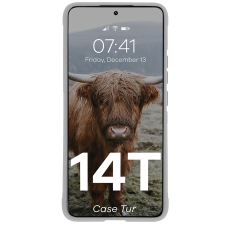 Pancerne etui Bizon Case Tur do Xiaomi 14T, jasnoszare